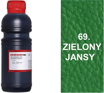 JASNO ZIELONA 69 FARBA RENOSKÓR 200ml LAKIER WILBRA BARWNIK DO SKÓRY G12-91