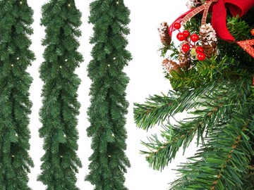 ЕЛОЧНАЯ ГИРЛЯНД-ЦЕПЬ РОЖДЕСТВЕНСКИЕ УКРАШЕНИЯ ИСКУССТВЕННАЯ ЕЛЬ ТОЛЩИНА 270 СМ