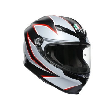 Kask motocyklowy AGV K6 Flash Szaro/Czerwony Mat S