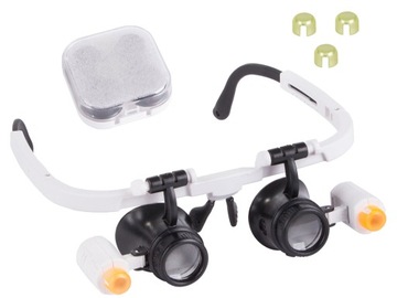 УВЕЛИЧЕНИЕ ТОЧНЫЕ ЮВЕЛИРНЫЕ ОЧКИ ГОЛОВА РУЧНОЕ ОБСЛУЖИВАНИЕ ПОДСВЕТКА 2 светодиода 25x