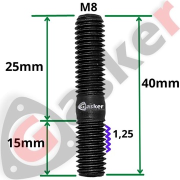 ŠROUB ŠPUNT KOLEKTORU VÝFUK M8X25 DIN 835
