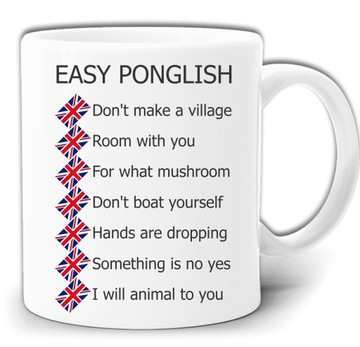PONGLISH BEST TEKSTY ŚMIESZNY KUBEK +PUDEŁKO GW176