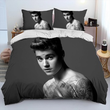 POPULARNY ZESTAW POŚCIELI Z MOTYWEM JUSTIN BIEBER POSZWA NA KOŁDRĘ