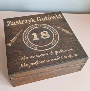 Prezent na 15 18 20 30 40 50 urodziny pudełko Zastrzyk Gotówki