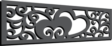 AŻUROWY OBRAZ PANEL ŚCIENNY 150CM SERCE DUŻY GRUBY