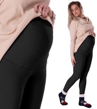 Czarny ocieplane legginsy ciążowe 260 gr/m2 Najcieplejsze na rynku! BENSINI