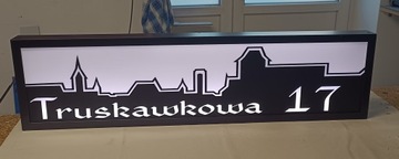 90x30 - NUMER DOMU Podświetlana Tablica led adres ulica baner nr domu 230v