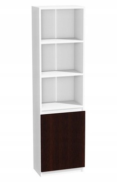 Regał z szafką na segregatory 50cm biały, wenge