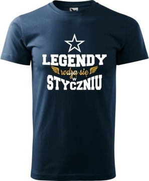 Męska koszulka Prezent Urodziny Legendy w Styczniu