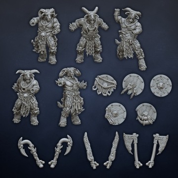 Стадо зверолюдов Дикорогов - x10 - DL Miniatures - Druk3D - мини-счет