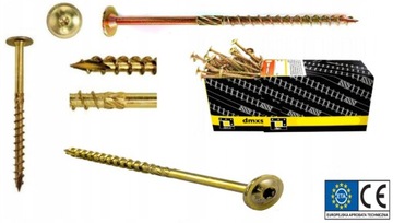 WKRĘTY CIESIELSKIE DO DREWNA 8X50 TORX ŁEB TALERZOWY PODKŁADKOWY 100SZT!!