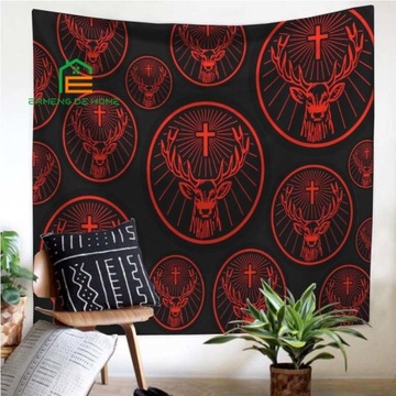 GOBELIN Jagermeister Deer Logo Pattern Tapestry De