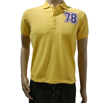 DIESEL koszulka męska polo bawełna żółta logo XL
