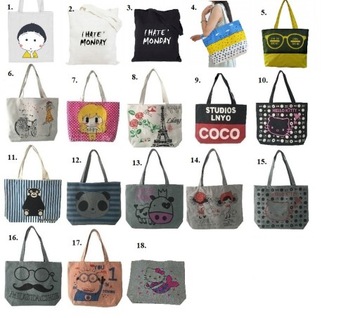 DUŻA MATERIAŁOWA TORBA SHOPPER BAG NADRUK WZORY