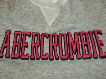 Abercrombie & Fitch koszulka męska szara longsleeve logo L