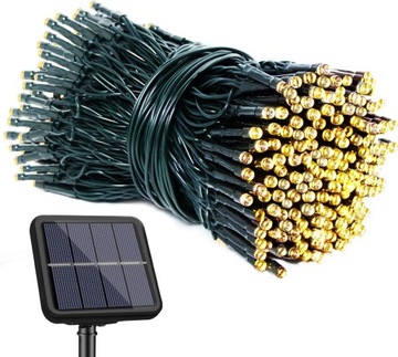 SOLARNY ŁAŃCUCH ŚWIETLNY NA ZEWNĄTRZ 50 DIOD LED WODOODPORNY 8 TRYBÓW
