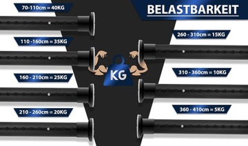 ТЕЛЕСКОПИЧЕСКИЙ КАРКАС ДЛЯ ДУША 360-410 см черный
