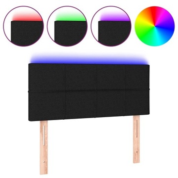 VidaXL Zagłówek do łóżka z LED, czarny,