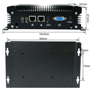 Промышленный мини-ПК без вентилятора G12 M.2 RS232 RJ45
