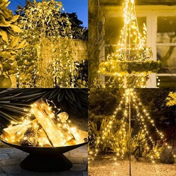 Проводные солнечные садовые фонари 100 светодиодов IP44 Теплый белый