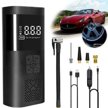 PRZENOŚNA ELEKTRONICZNA POMPKA 6000MAH, ELEKTRYCZNA POMPKA ROWEROWA 150 PSI
