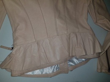 Zara skórzana baskinka camel skóra naturalna outerwear department XS S