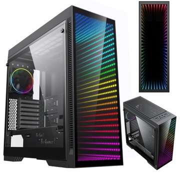 OBUDOWA TOWER ATX MIDI USB 3.0 PC KOMPUTEROWA CZARNA BLACK GAMING SZKŁO