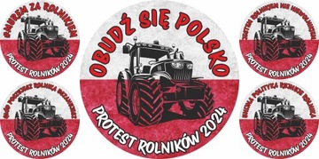 Naklejki Wlepy etykiety Protest Strajk rolników 143mm