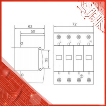 ЗАЩИТА ОГРАНИЧИТЕЛЯ ПЕРЕНАПРЯЖЕНИЯ B+C T1+T2 4P 7кА 3 ФАЗЫ VCX