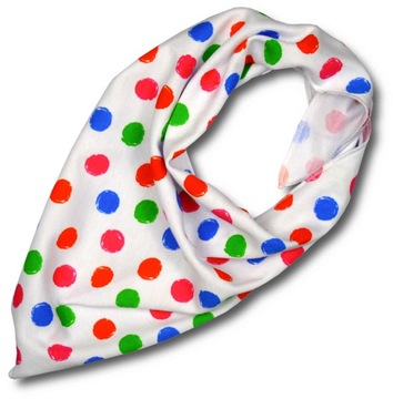 CHUSTA DZIECIĘCA - BANDAMKA kolorowe grochy