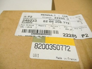 Подушка безопасности водителя RENAULT Kangoo 8200350772