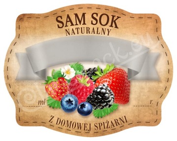 SOK NATURALNY INBLANCO - Etykieta, naklejka 10x
