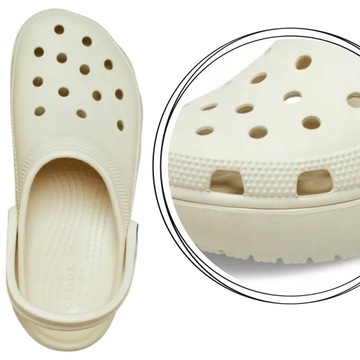 crocs damskie chodaki na platformie classic lekkie buty sportowe 34-35 w5