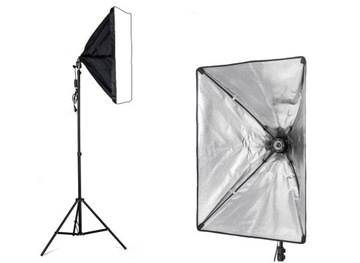 Lampa SOFTBOX 50x70 na 1 żarówkę e27 statyw 230cm