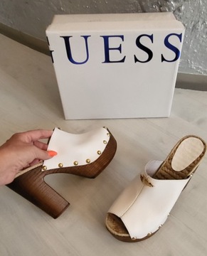 Шлепанцы GUESS, натуральная кожа, размер 41.