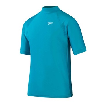 Купальная рубашка Speedo PRT SS RASH TOP JUNIOR AQUARIUM/WHITE 13-14
