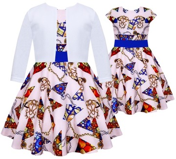 ELEGANCKA WIZYTOWA SUKIENKA Z BOLERKIEM UROCZYSTOŚCI r 140 1765