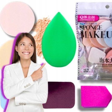 6W1 ZESTAW GĄBEK DO MAKIJAŻU GĄBKA DO MAKIJAŻU BLENDER KOSMETYCZNY MAKE-UP