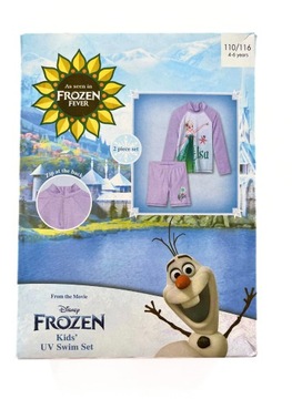 Komplet kąpielowy do pływania KOSZULKA + SZORTY UV50+ FROZEN, ELSA 110/116!