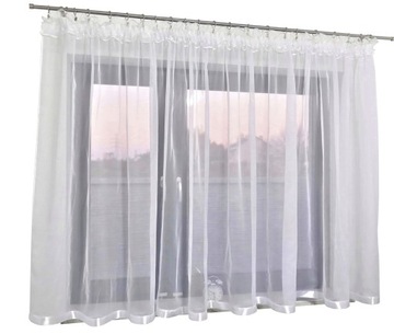 FIRANA GOTOWA 400 x 140 CM FIRANY Z WOALU BIAŁA