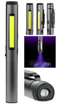 MOCNA LATARKA DO WARSZTATU 350LM LED MOCNA ZE ŚWIATŁEM UV USB 800MAH