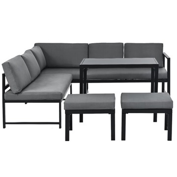 MODUŁOWY ZESTAW MEBLI OGRODOWYCH STÓŁ NAROŻNIK SOFA 7os