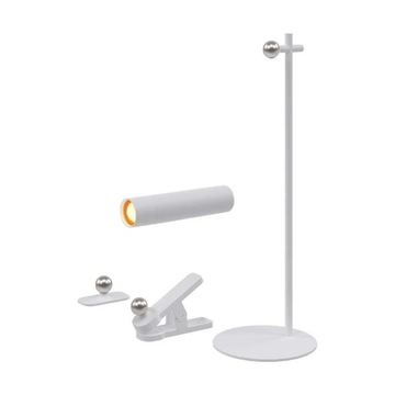 Lampka Biurkowa 4w1 Kinkiet Klips Latarka 3W LED V-TAC Biała VT-7413 4000K