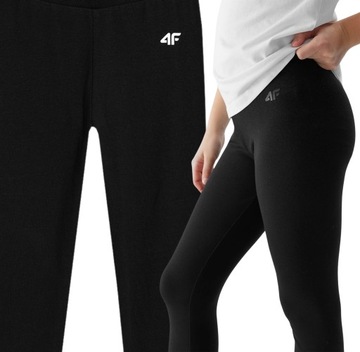 LEGGINSY 4F DZIEWCZĘCE DZIANINOWE - CZARNE r. 146