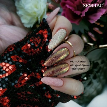 Semilac Flash Aurora Gold & Green 681 пыль
