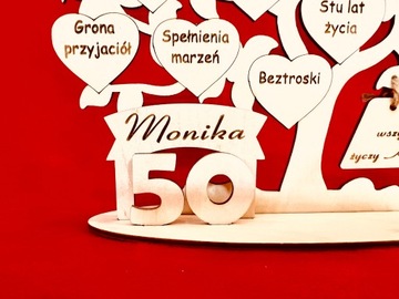 ПЕРСОНАЛИЗИРОВАННЫЙ ПОДАРОК ​​НА ДЕНЬ РОЖДЕНИЯ 18-99 ГРАВИРОВКА ДЕРЕВО - ПОЛЬСКАЯ РУЧНАЯ РАБОТА