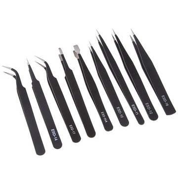 Zestaw precyzyjnych pęset do lutowania/zestaw 9 stalowych narzędzi do lutowania biżuterii