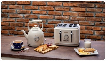 Набор бытовой техники GORENJE RETRO Чайник K17CLIN + тостер T2300CLIN бежевый мелкая бытовая техника