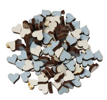 Serce drewniane serduszka 1cm niebieskie ozdoba 100szt płyta Scrapbooking