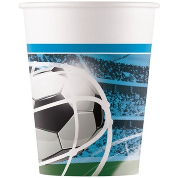 KUBECZKI PAPIEROWE PIŁKA NOŻNA FOOTBALL 200ML 8SZT
